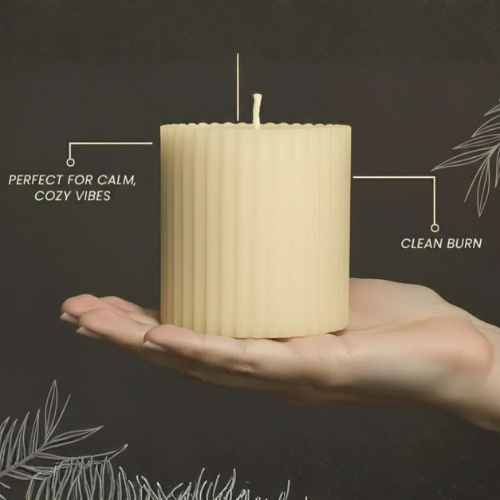 Miniature Ribbed Pillar Candle